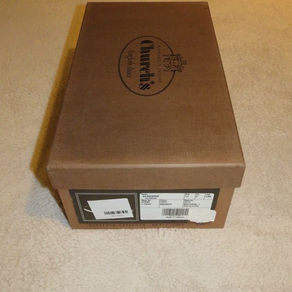 Church's Glasgow Brandy Brown Leather Wingtip Oxfords Size 12F NWB - Picture 12 of 12